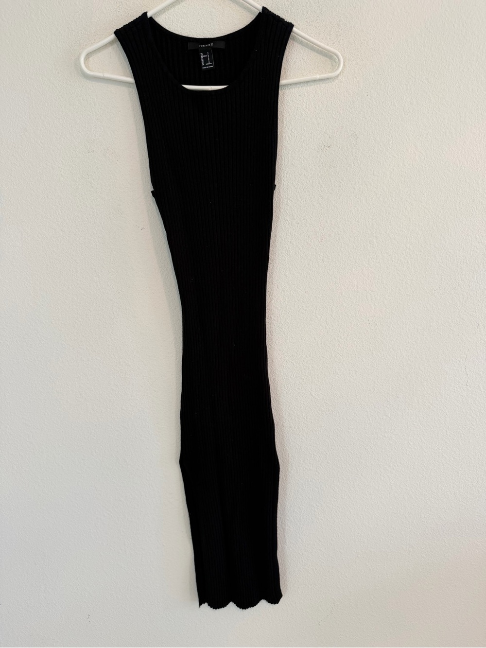 Forever 21 Black Ribbed Knit Tank Dress